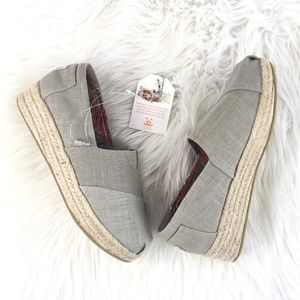 Bobs by Skechers Taupe Wedge Espadrilles